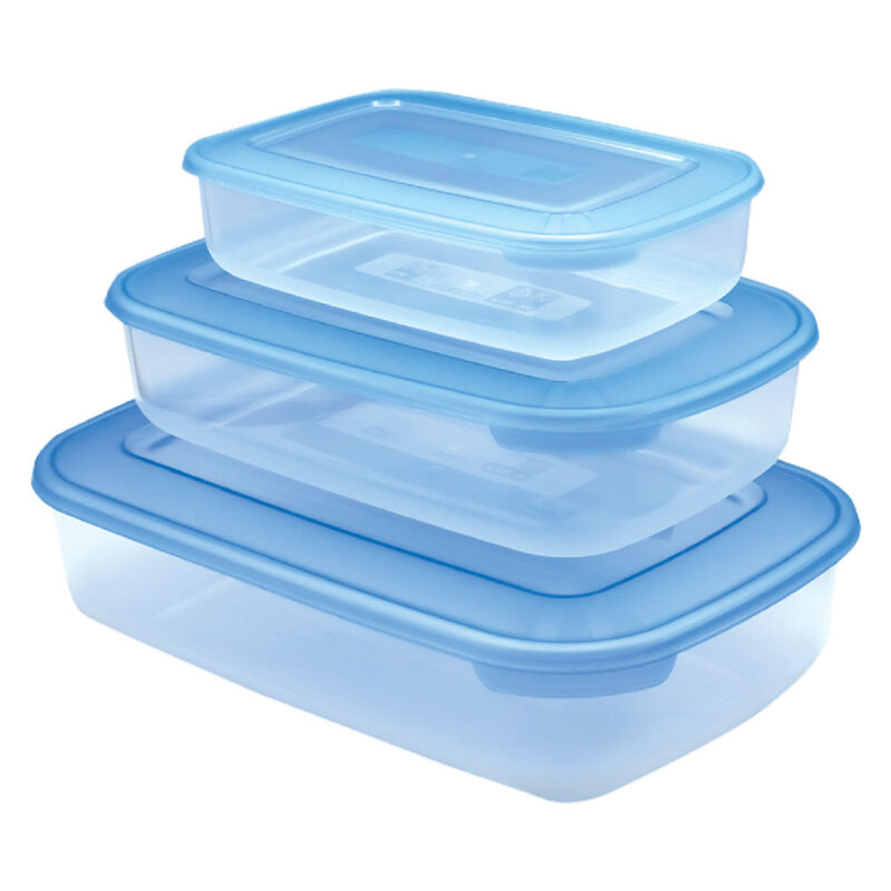 CONTENITORE RETTANGOLARE IN PLASTICA SET 'FRIGO BOX' acqua trasparente
