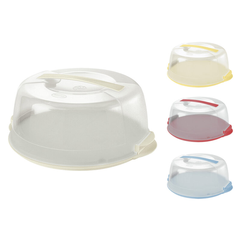 CONTENITORE PORTA TORTE IN PLASTICA cm 36,5x32,8xh.15 - bianco