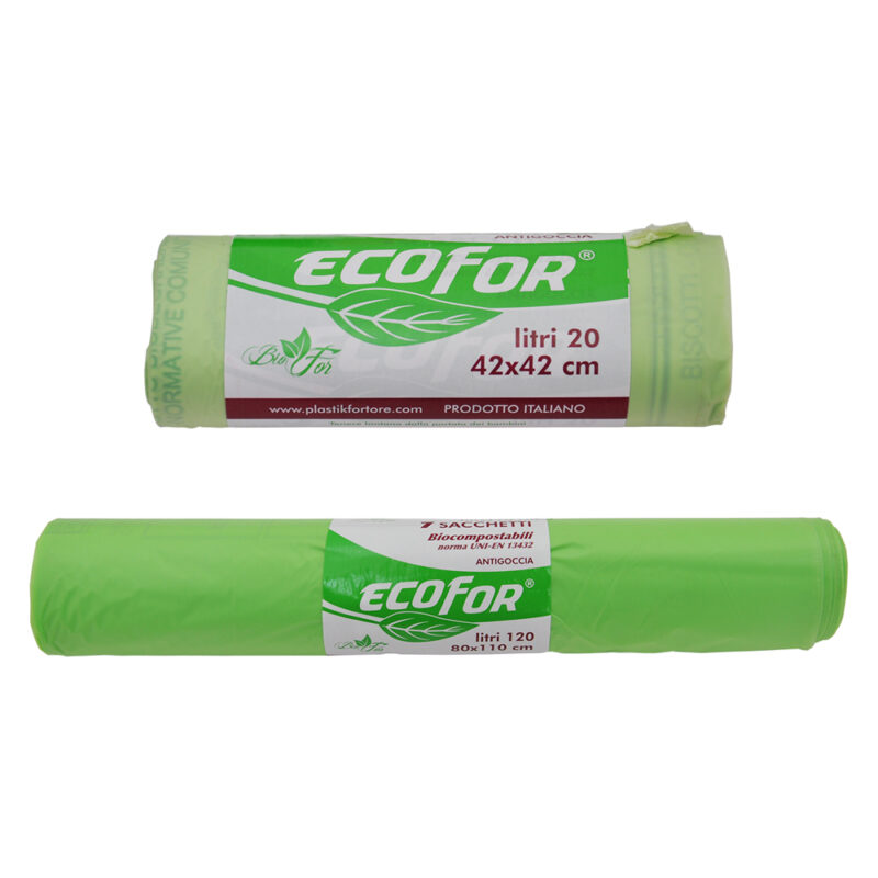SACCHETTI PER NETTEZZA URBANA COMPOSTABILI biodegradabili - cm 42x45 - cf.20 pz