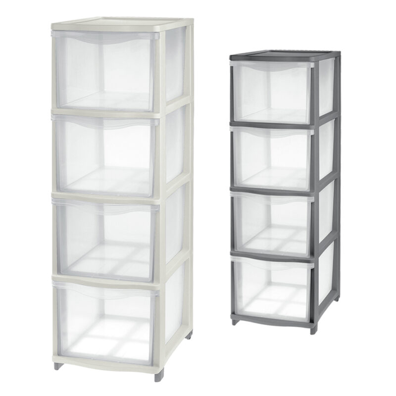 CASSETTIERA 'COVER LINE' colore trasparente/bianco