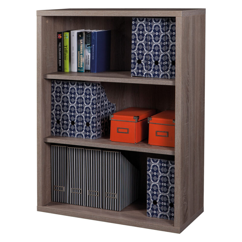 LIBRERIA 3 RIPIANI LINEA 'DISEGNO' 3 rip.-cm.35 x 81 x h.111,9 cemento