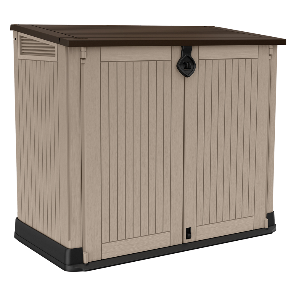 BAULE PORTA ATTREZZI DA ESTERNO 'STORE IT OUT MIDI' cm.132 x 71,5 x H.113,5 beige/marr.