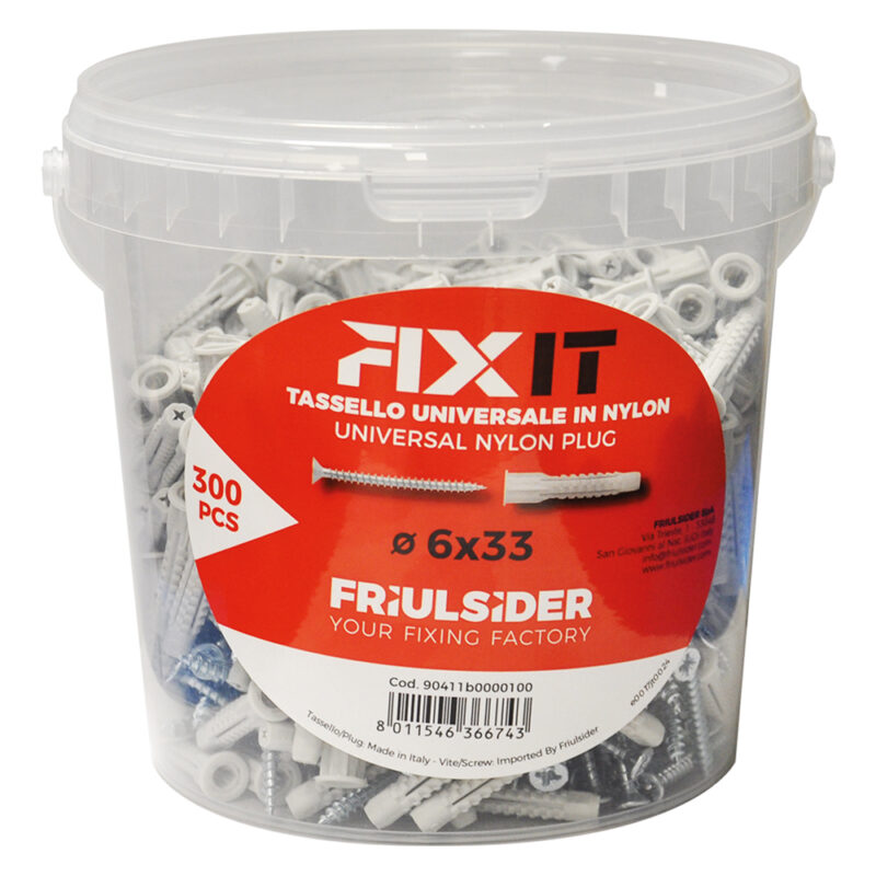 TASSELLO NYLON 'FIXIT' ร 6 x 33 mm TSP 4 x 40 mm 300 pz