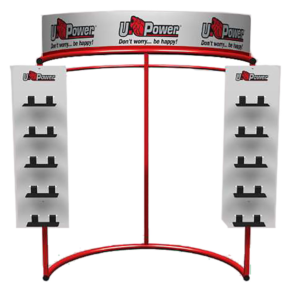 ESPOSITORE PER ABBIGLIAMENTO/CALZATURE 'U-IRON' fornito vuoto - cm 116x75xh.160