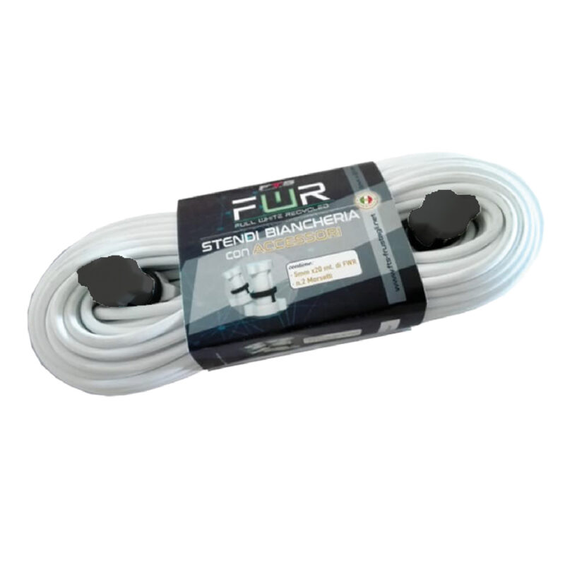 CAVETTO STENDIBIANCHERIA CON MORSETTI 'FWR' รธ 5 x mt 20