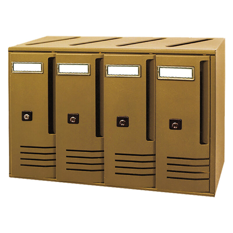 CASSETTA POSTALE SERIE 'CUBO' C4 - cm 42 x 17,5 x H 30 verniciata bronzo