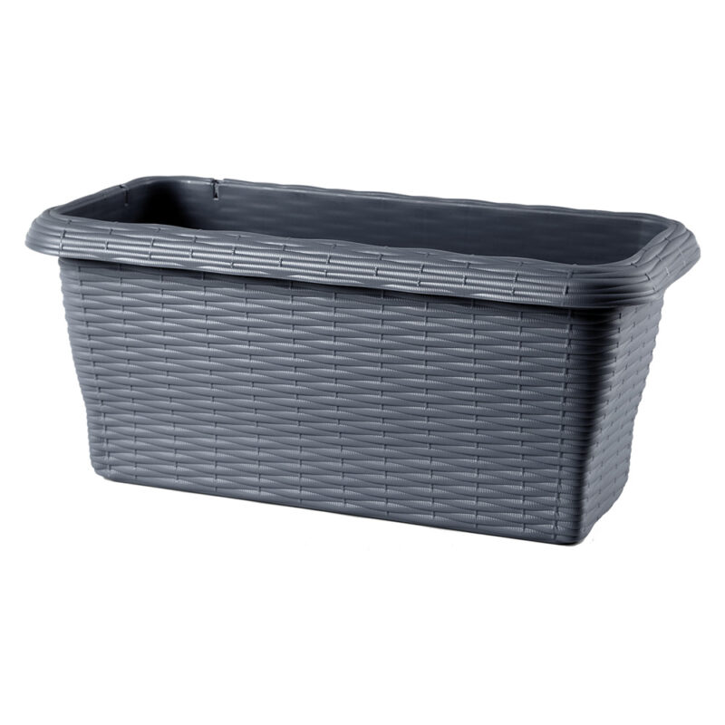 FIORIERA RETTANGOLARE 'PAGLIA' cm 40x20x17,5 lt.7,5 - antracite