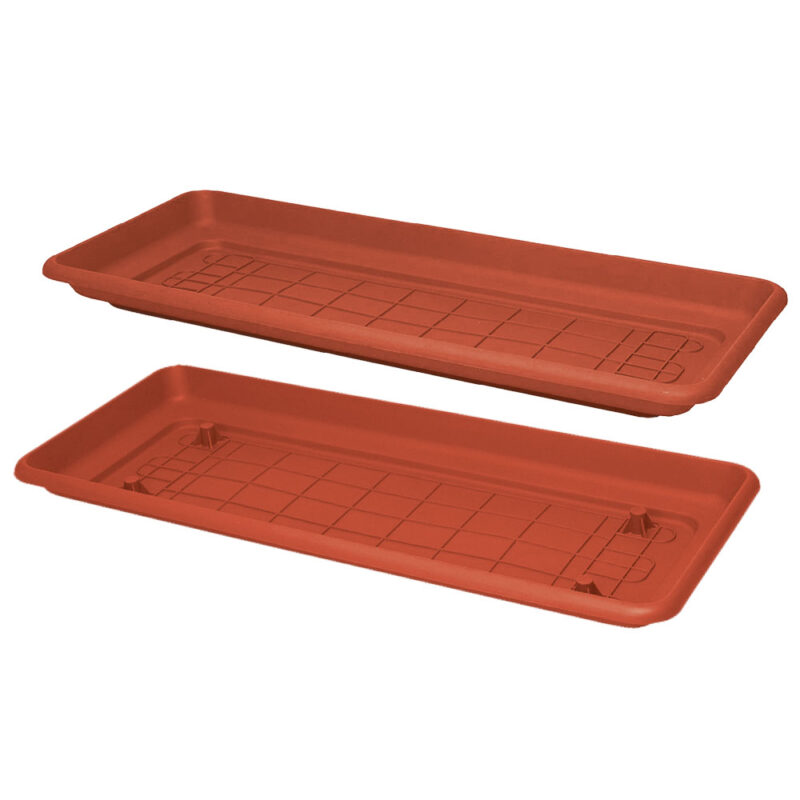 SOTTOVASO PER FIORIERA RETTANGOLARE 'MAXI' cm 60 x 30 - con incavi per predisposizione ruote