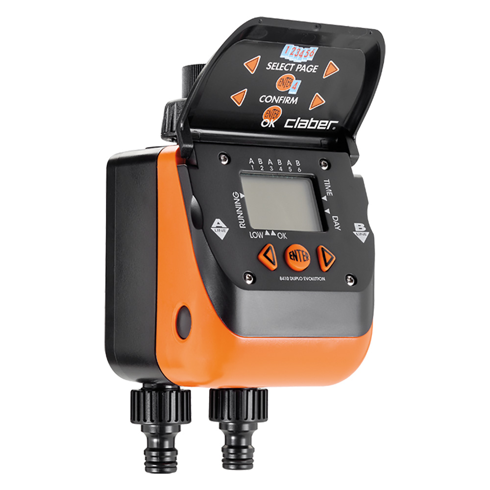 CENTRALINA PER IRRIGAZIONE DA RUBINETTO 'AQUAUNO DUPLO EVOLUTION Art. 8410 - 3 programmi per linea