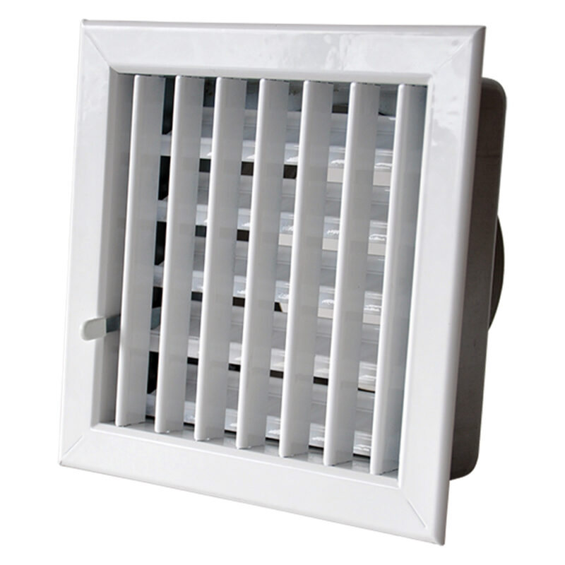 GRIGLIA AERAZIONE AD INCASSO PER CAMINI cm 14 x 13 foro 11,1 x 11,1 - ร 8