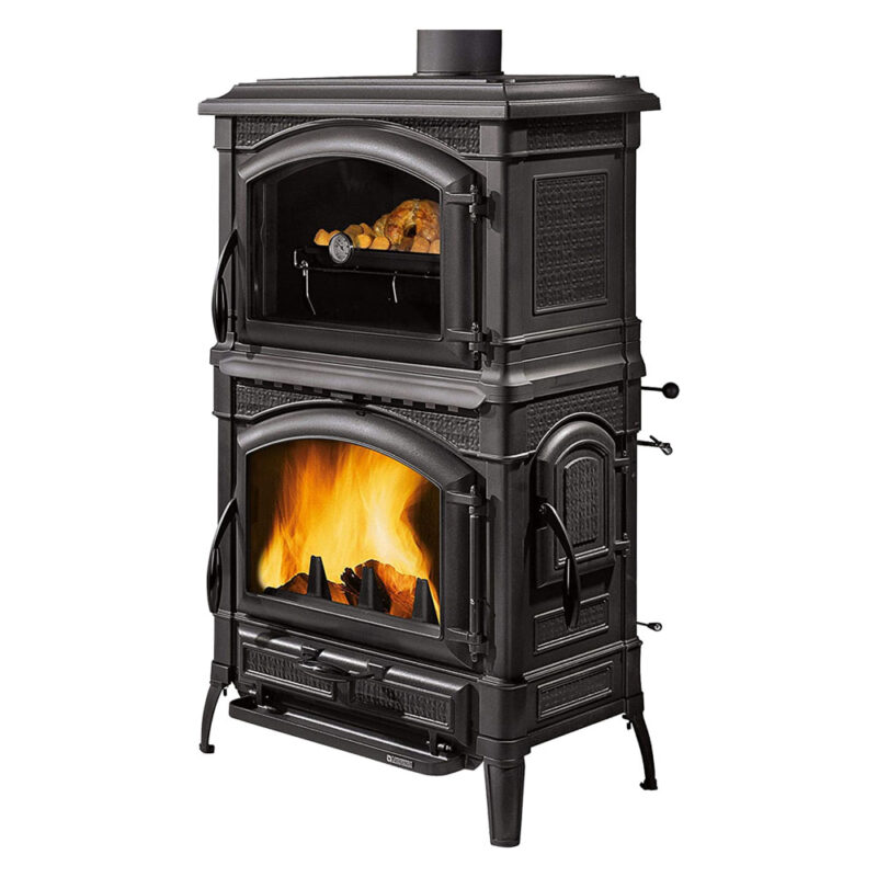STUFA A LEGNA 'ISOTTA FORNO EVO' 9,7 kW - colore nero antracite