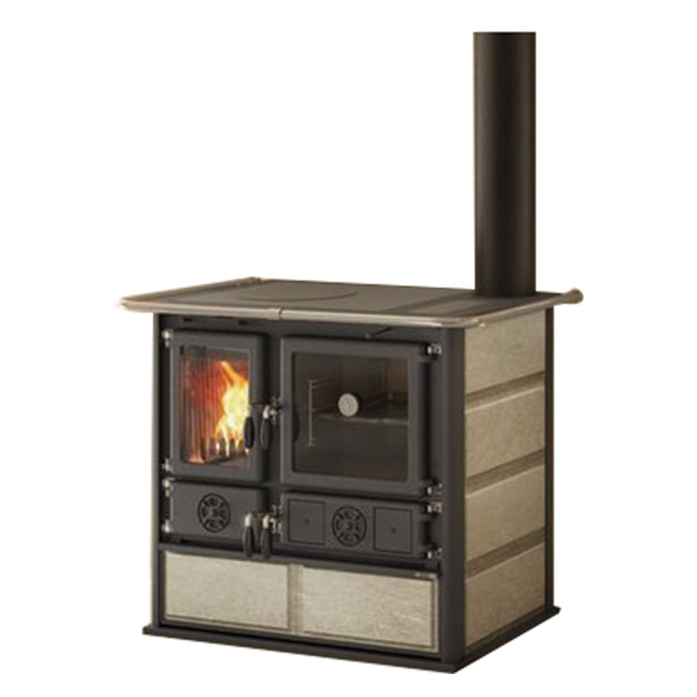 CUCINA A LEGNA 'ROSA 5.0 VST' 8,8 kW - colore petra naturale