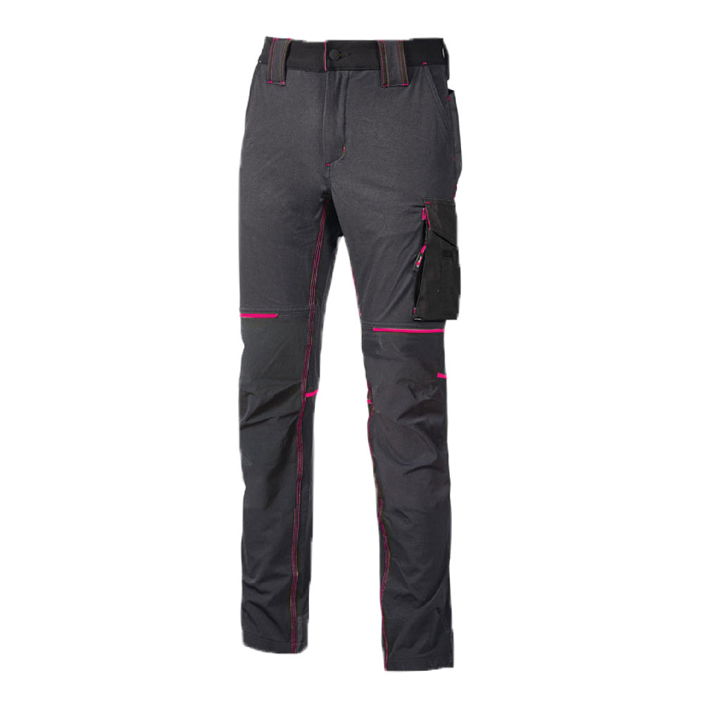 PANTALONE DA LAVORO 'WORLD LADY' M - colore grey fucsia