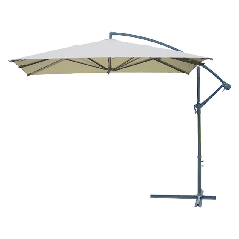 OMBRELLONE QUADRO DA GIARDINO DECENTRATO A BRACCIO mt 3 x 3 - colore ecru'