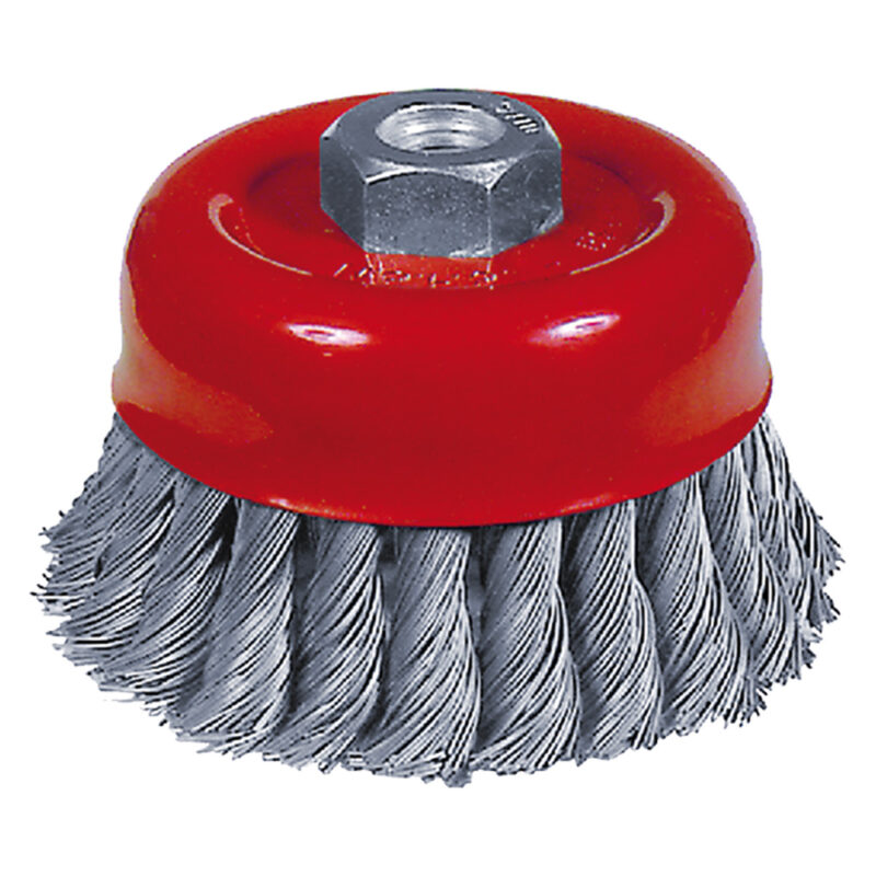 SPAZZOLA A TAZZA PER SMERIGLIATRICE filo 0,35 mm - Ø 75 mm