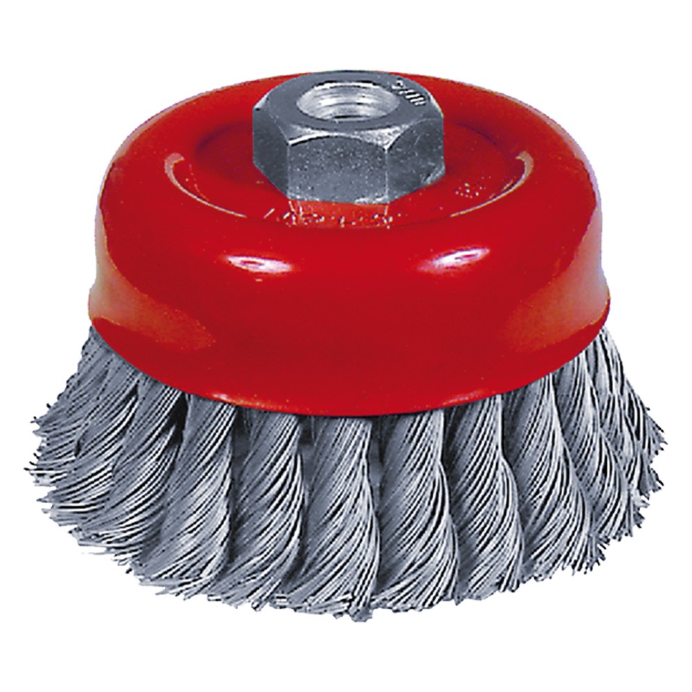 SPAZZOLA A TAZZA PER SMERIGLIATRICE filo 0,35 mm - Ø 75 mm