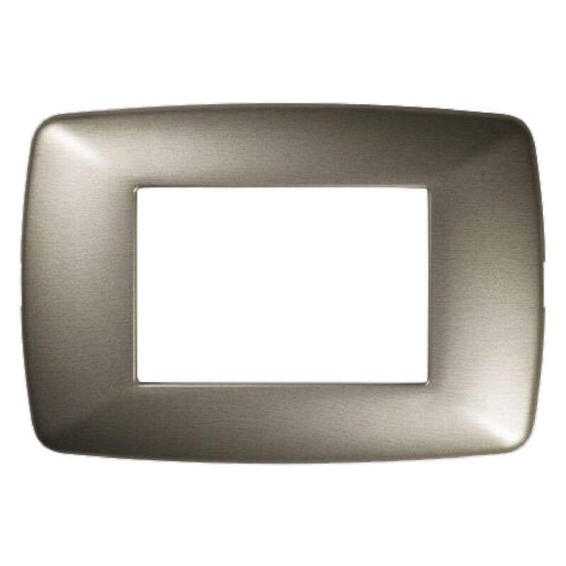 PLACCA COLORE ACCIAIO SPAZZOLATO 'BRIO' 3 posti - 3203/AS'
