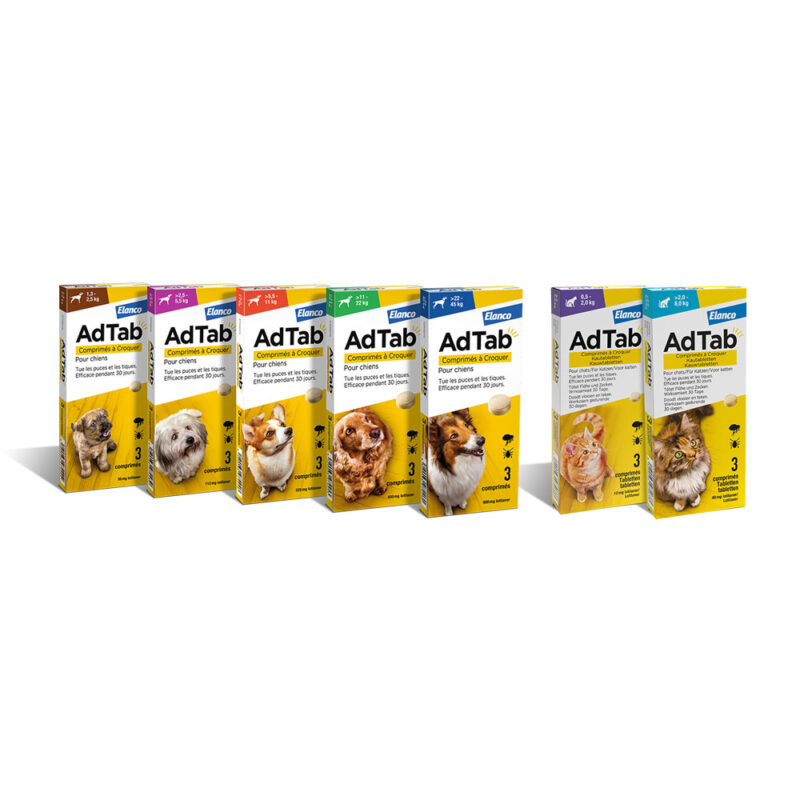 COMPRESSE ANTIPARASSITARIE MASTICABILI 'ADTAB' cani 1,3 - 2,5 kg / 3 compresse da 56,25 mg