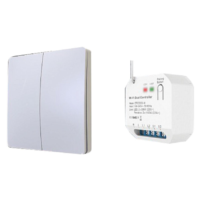 RELE' DOPPIO CON PULSANTE DOPPIO '9305' art. 9320/2 + 9325