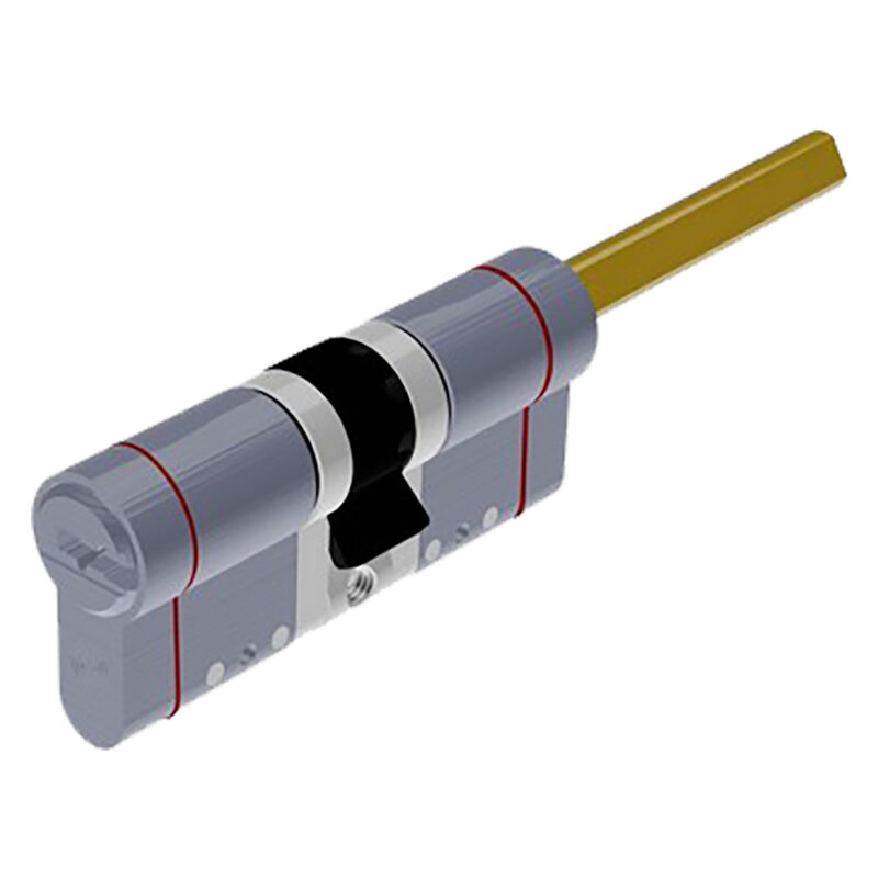 CILINDRO PROFILATO MODULARE PER POMOLO SERIE 'EVO K50 TOP' mm 26+10+26 = 62 (31+31) cromo satinato