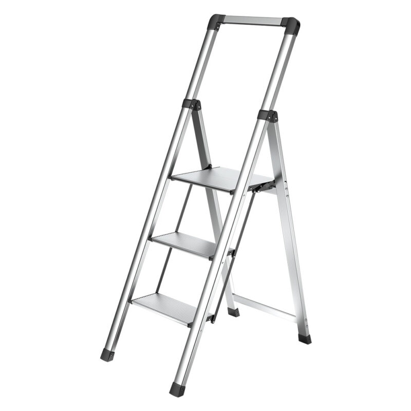 SGABELLO 'ALU-STEP' 3 gradini - aperto cm 72 x 45 x h.128,8