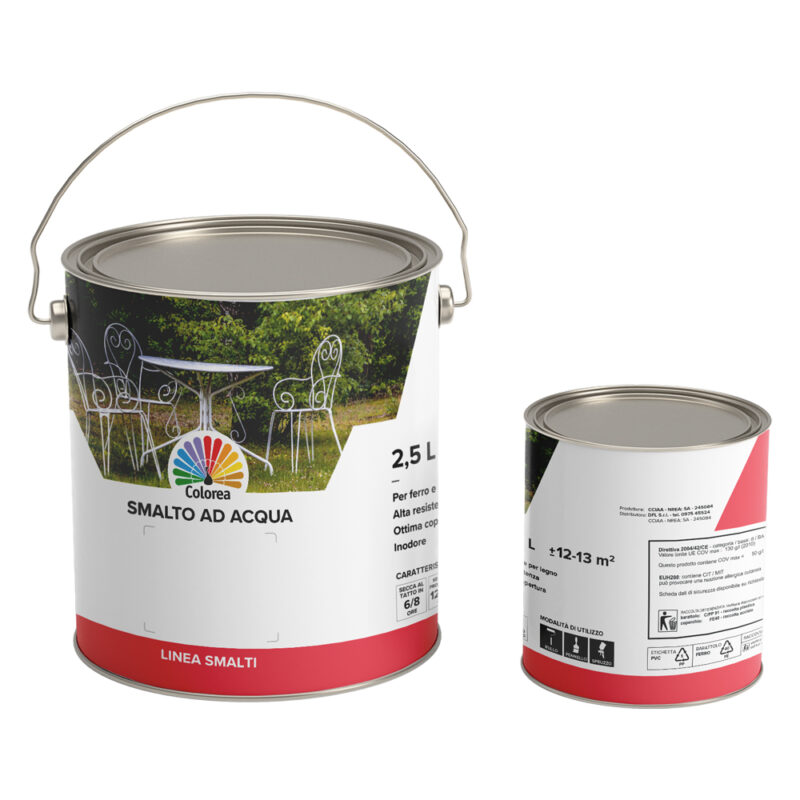 SMALTO ALL'ACQUA 'COLOREA' Lt. 0,750 avorio chiaro lucido