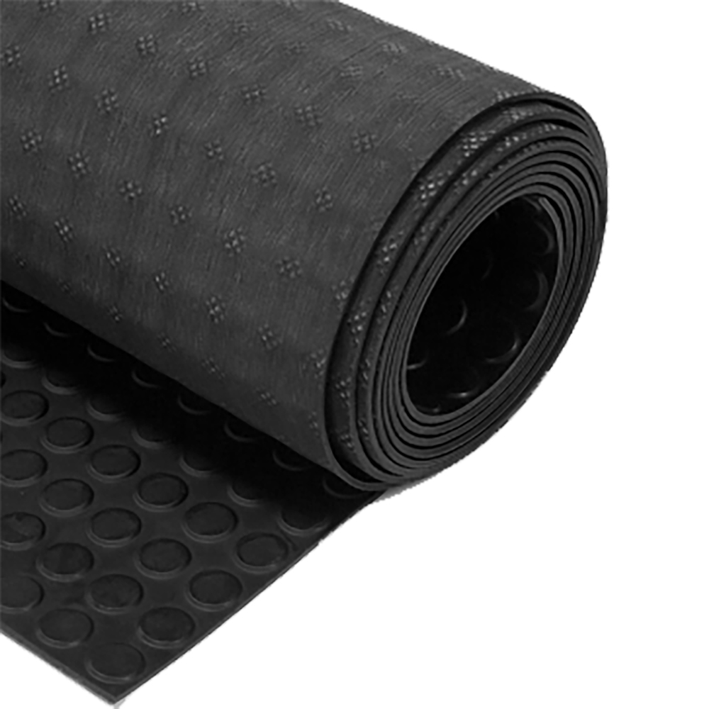 TAPPETO A BOLLE IN GOMMA mt. 1,2 x 10 - colore nero