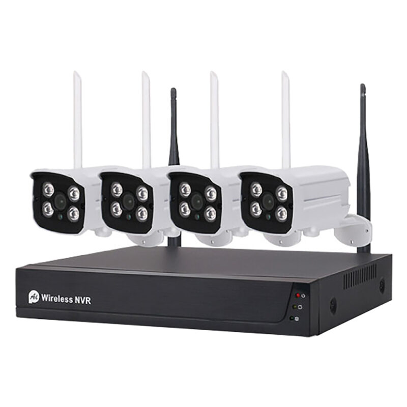 KIT VIDEOSORVEGLIANZA WIRELESS '455050' NVR wireless + 4 telecamere 3 MPX