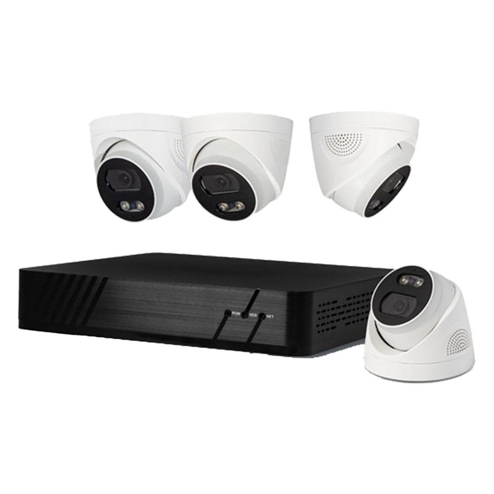 KIT VIDEOSORVEGLIANZA '455051' NVR 8 canali + 4 telecamere Dome 4 MPX