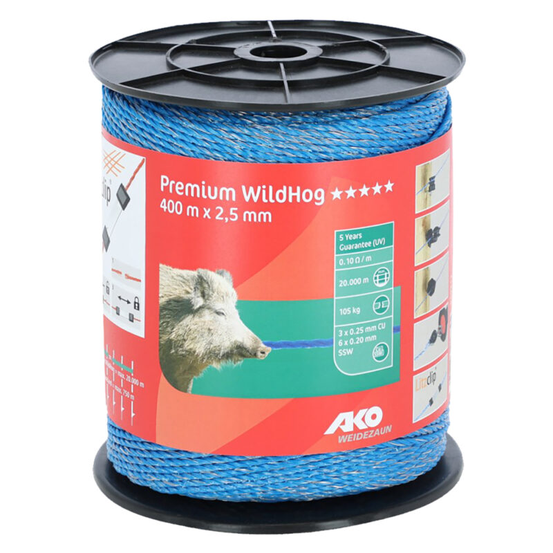 FILO ELETTRIFICATO TONDO PER RECINTO 'PREMIUM WILDHOG' mt. 400