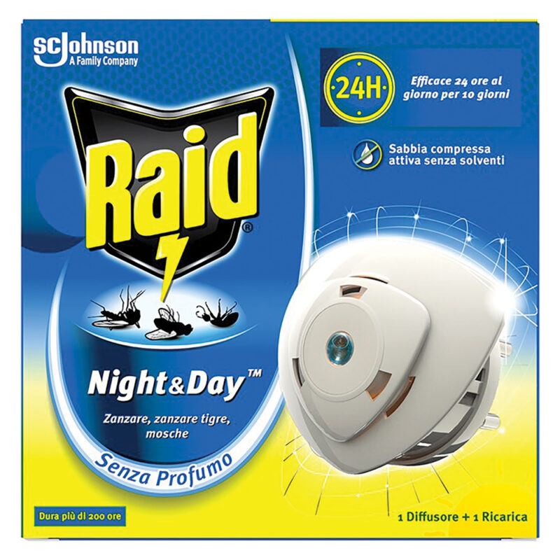 ANTIZANZARE ELETTRICO AD EMANAZIONE 'NOTTE/GIORNO' con 1 ricarica liquida