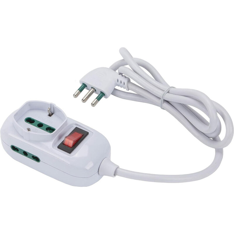 MULTIPRESA MINI 'TRIAX ECO' mt. 1,2 - colore bianco