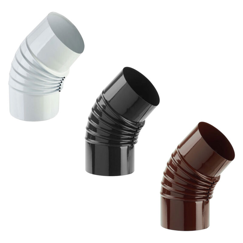 GOMITO SMALTATO PER STUFE รธ 10 - 45ยฐ colore bianco