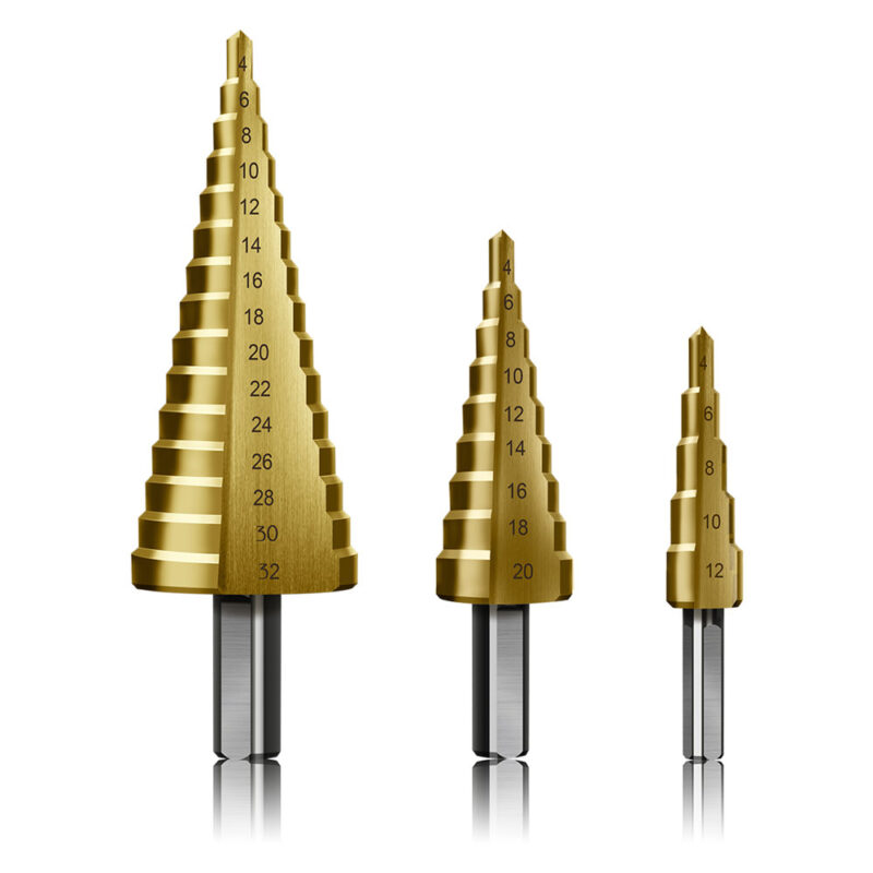 FRESA CONICA A GRADINI HSS IN SET 3 pezzi