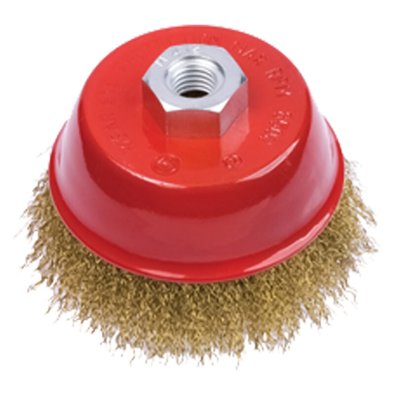 SPAZZOLA A TAZZA PER SMERIGLIATRICE Ø mm 100 - foro M 14