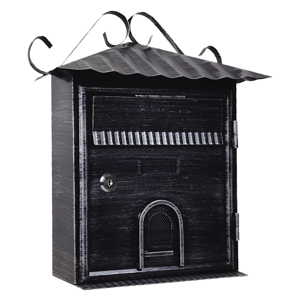 CASSETTA POSTALE 'FIORDALISO' cm 30x10,5x h 36 - argentonero antico