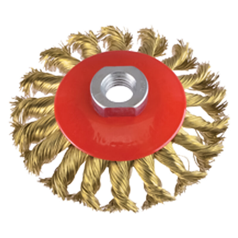 SPAZZOLA CIRCOLARE CONICA ร mm 120 - foro M 14