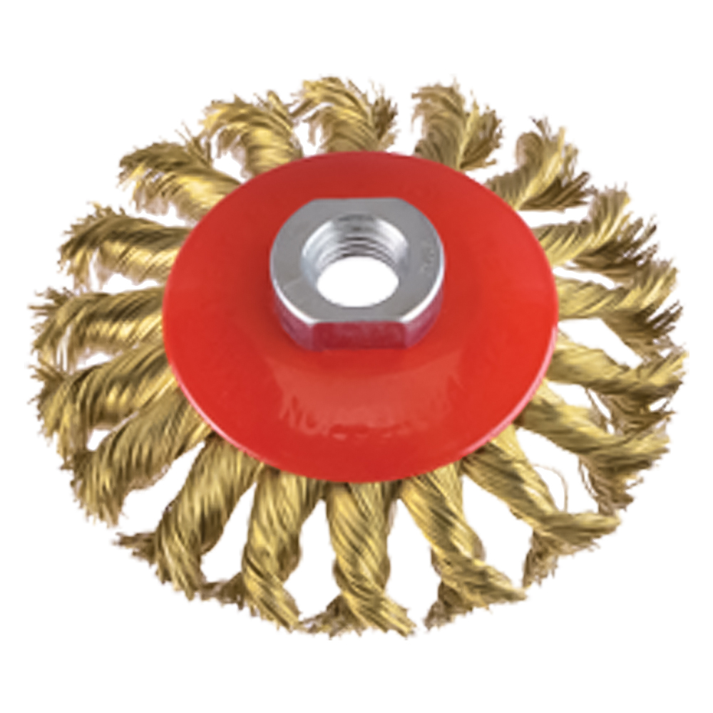 SPAZZOLA CIRCOLARE CONICA Ø mm 120 - foro M 14