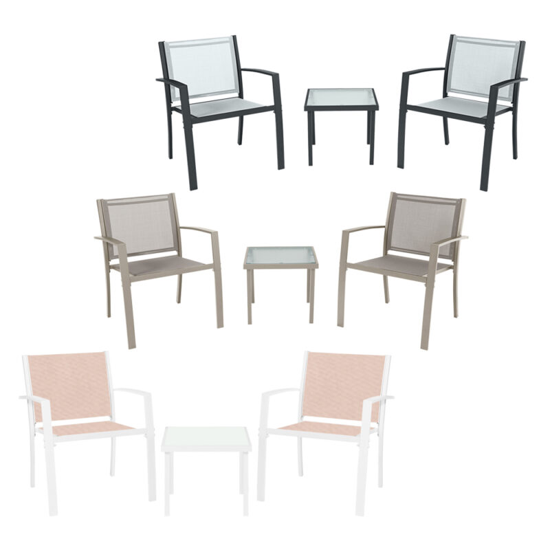 SALOTTO DA GIARDINO 'PARIDE' tessuto colore grigio