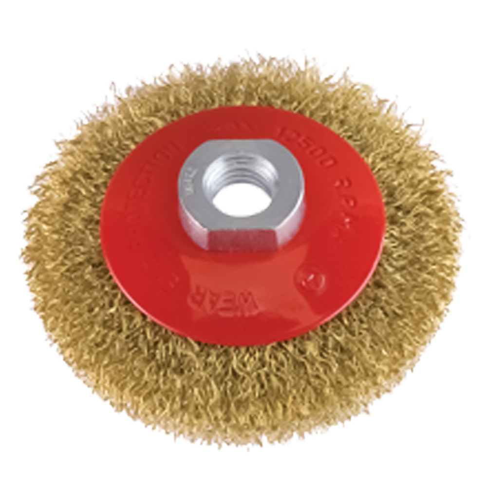 SPAZZOLA CONICA PER SMERIGLIATRICE Ø mm 90 foro M 14