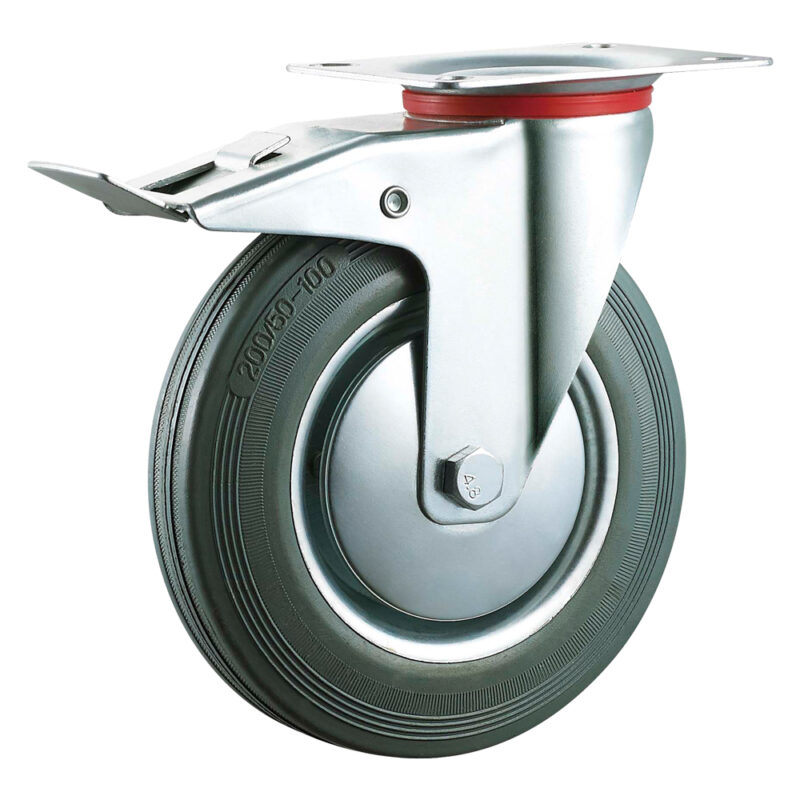 RUOTA PER CARRELLI ART. 80 ø mm 100 - piastra mm 105 x 85 - capacità kg 70